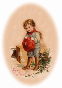 Petit gar&ccedil;on et son sac de No&euml;l